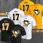 HOT !! Bryan Rust #17 Pittsburgh Penguins Team Name & Number T-Shirt S-5XL