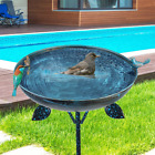 Outdoor Garden Bird Bath Metal Bird Baths Cast Iron Birdbath with Metal Stake Ta