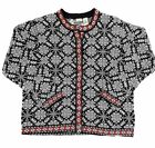 Vintage LL Bean Cotton Nordic Fair Isle Cardigan Sweater Women’s XL