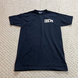 Union Made Shirt Adult Small Navy Blue Short Sleeve IBEW 40th International Logo