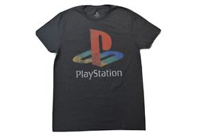 PlayStation Mens Playstation Distressed Logo Charcoal Heather Shirt New S, M, XL