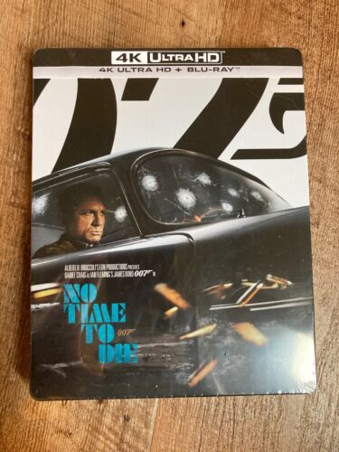 No Time to Die w. Steelbook (4K UHD + Blu-ray, James Bond, Region Free) *NEW*