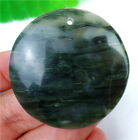 43x8mm Natural Green Line Stone Round Pendant Bead EA83447