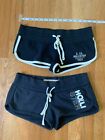 Hollister  TWO PAIRS  S small navy blue drawstring beach booty short shorts