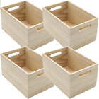 Unfinished Wood Crates - Organizer Bins, Decorative Wooden Boxes for Adults