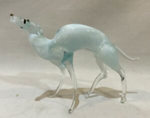 Hand Blown Art Glass Whippet Dog Levretka Italian Greyhound Figurine 2.5