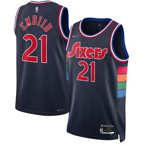 Nike Joel Embiid Philadelphia 76ers Mens NBA City Edition Jersey Sixers Spectrum