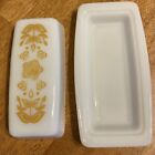 Vtg. Pyrex gold butterfly covered butter dish 72-B