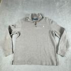 Polo Ralph Lauren  1/4 Zip Long Sleeve Sweater Pullover Mens Large Gray Preppy