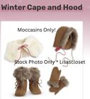 New Moccasins Only! American Girl Doll KAYA Winter Accessories Brown w/ Fur Trim