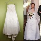 Strapless Satin Wedding Gown Beaded Bodice Sz 6