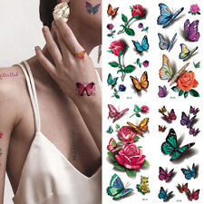 3D Temporary Tattoos for Womens Body Art Tattoo Sticker Butterfly Flower Tatoo