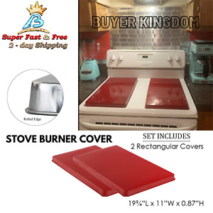 Deep Burner Cover Stove Top Counter Gas Range Protector Rectangle Red 19.75
