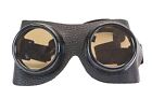 Leather Goggles Steampunk Black Cyber Motorcycle Flying Vintage Pilot Biker