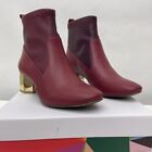 Katy Perry The Daina Block Heeled Stretch Ankle Boot in Mulberry Multiple Sizes