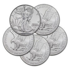 2024 1 oz American Silver Eagle Coin BU - Lot of 5 Coins