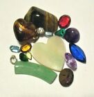 GEMSTONE LOT OF 18 PIECES TAKEN OUT OF SCRAP GOLD RINGS ETC #162