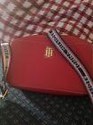 tommy hilfiger Camera leather crossbody bag Red