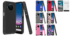 FOR HMD Nokia X100 ShockProof Hybrid Case Phone Cover + Tempered Glass