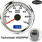 52mm Marine Tachometer 0~7000RPM Car Boat Yacht Outboard Engine LCD Gauge White