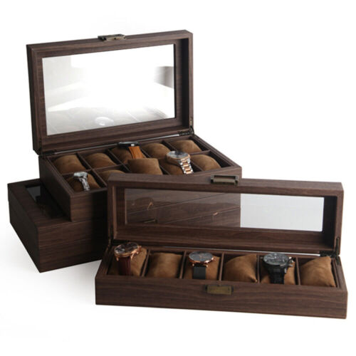 Wooden Natural Wood Watch Display Case Collection Storage Holder Cases