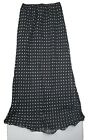 50s Style Polka Dot Skirt Pull On Lined Long Black Womens Size L
