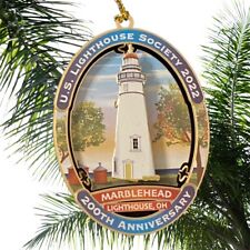 200th anniversary ornament Marblehead Lighthouse brass color