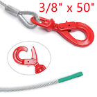 Steel Core Winch Cable 3/8'' x 50ft With Self Locking Swivel Hook Tow Wire