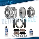 Front Drilled Brake Rotors Pads Rear Drums Shoes for 2003-2008 Toyota Corolla