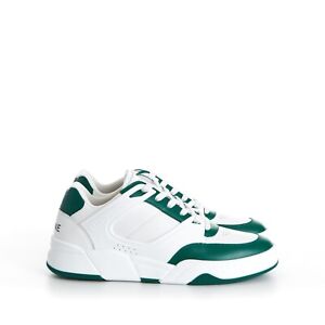 CELINE 950$ CT-07 Low Top Sneaker - Optic White & Dark Green Leather