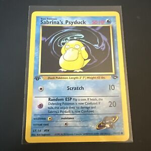 Pokemon Card Graded 9.5 Gem Mint BGS Sabrina’s Psyduck 1st Edition 99/132