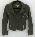 Free People Jacket 10 Olive Vintage Blazer Collar Button Long Sleve Stretch 6289