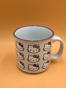 Hello Kitty Multi-colored Bows 20oz. White Ceramic Mug New