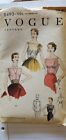 Vintage 1955 Vogue 8493 Blouse and Cummerbund dress size 14 bust 32