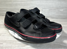 Nike Hook & Loop Shoes Womens Size 9.5 Black Pink Leather Sneakers Logo 3 Strap