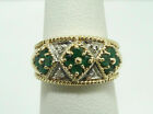 2Ct Lab-Created Emerald &Diamond Stunning Wedding Band Ring 14K Yellow Gold Over