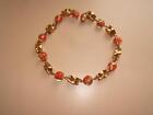 VINTAGE MURANO GOLD FOIL & CORAL GLASS BEADED NECKLACE FOR REPAIR