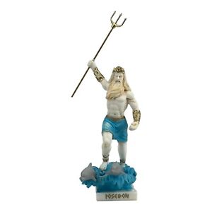 Poseidon Greek God of the Sea Neptune Statue Sculpture Figurine Painted 9 in