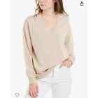 Magaschoni Women's Cashmere and  Silk Long Sleeve Pullover Knit Sweater  Large