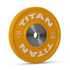 Titan Fitness 35 LB Yellow Elite Olympic Bumper Plate, Competition Weight Plates