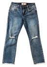 CABI 5495 High Straight Distressed Raw Hem Jeans Size 4