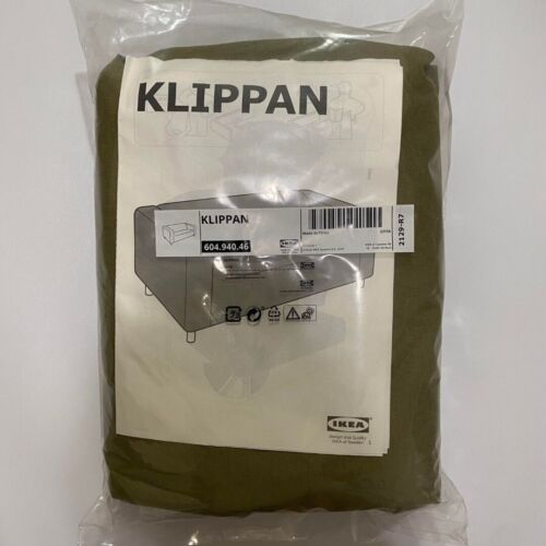 IKEA KLIPPAN Loveseat 2-seat Sofa COVER ONLY Vissle Yellow-Green (Olive) - NEW