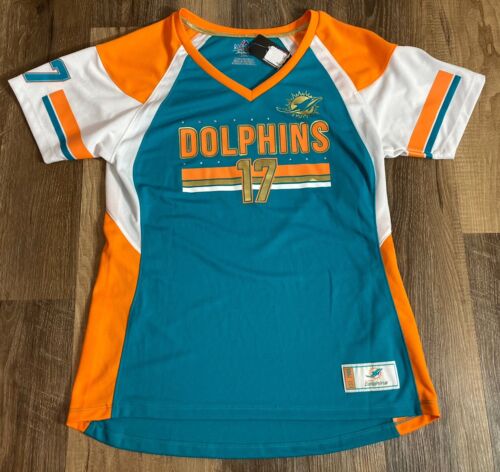 NWT Ryan Tannehill 17 Miami Dolphins Majestic Jersey Womens L Embellished Fitted