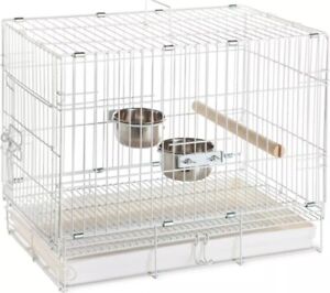 Prevue Pet Products Travel Bird Cage Foldable 3/4 Wirespace 20x12.5x15.5 & Perch