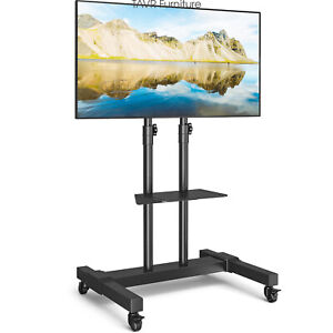 TAVR Tall Rolling TV Stand TV Cart with Wheels for 32 to 85 Inch Flat Panel TVs