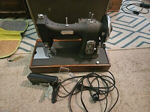 Vintage Sewing Machine White Model E-6354 Electric Untested Parts Repair 1955