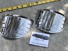 NEW PAIR OF STAINLESS STEEL VINTAGE STYLE HEAD LIGHT VISORS ! (For: Pontiac Chieftain)