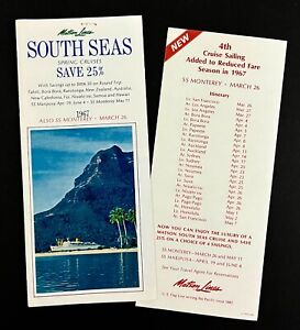 1967 Matson Cruise Line South Seas Spring Voyages Vintage Travel Brochure Rates