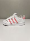 Adidas Superstar Shoes Sneakers Girls US 8K Toddler White Pink Play School