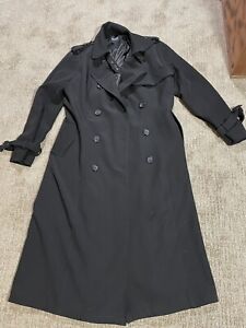 Ebossy Women’s Black Double Breasted Long Trench Coat